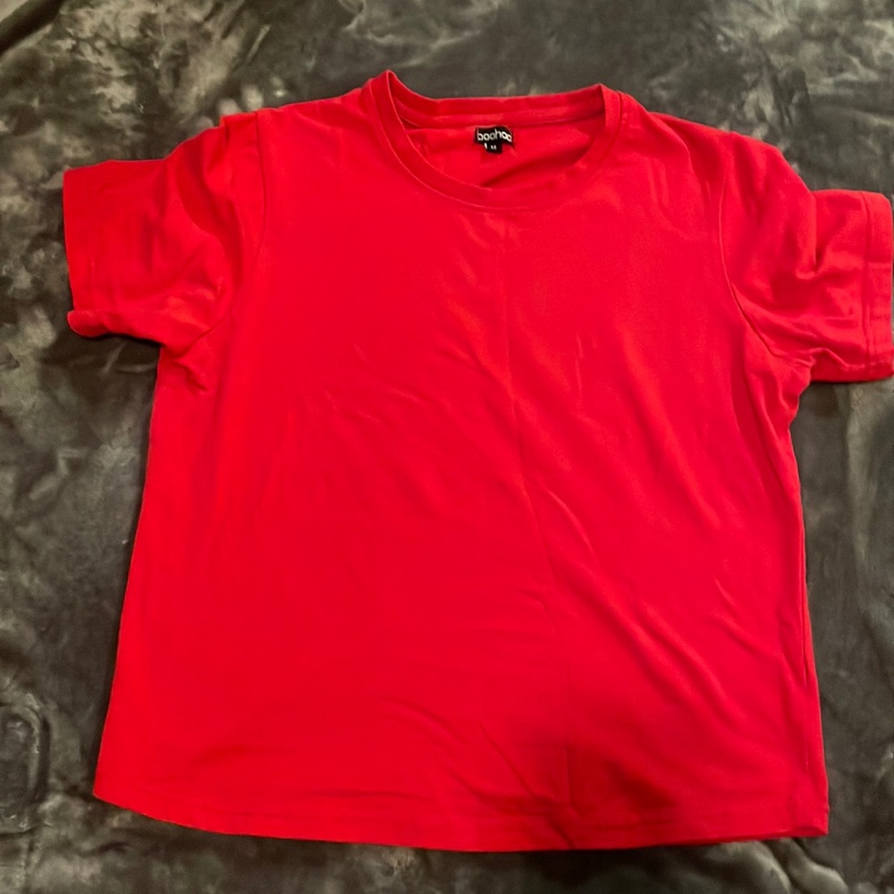 Red boo hoo baby tee